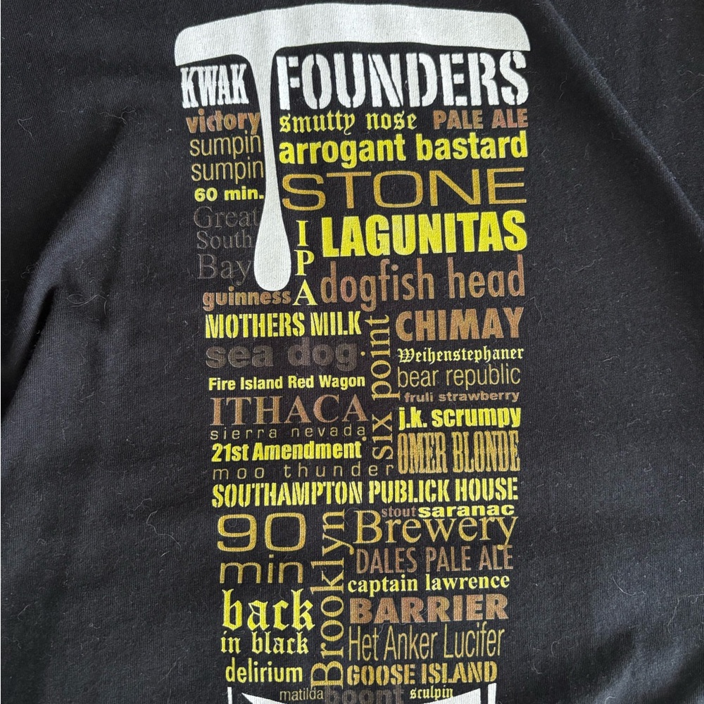 Black V-Neck Craft Beer Graphic T-Shirt - Picture 2 of 5